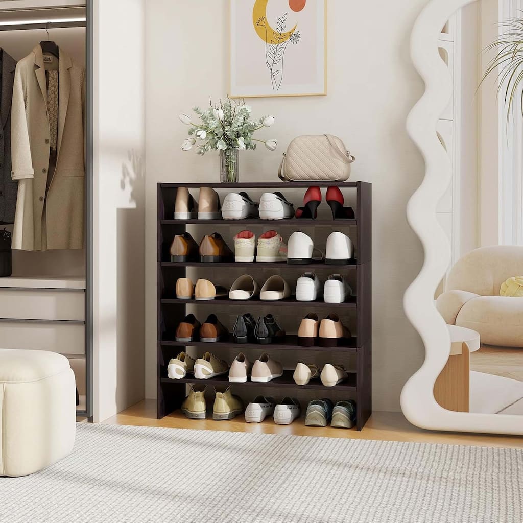 1/2pcs 6-Tier Shoe Rack 31" Freestanding Storage Shoe Stand