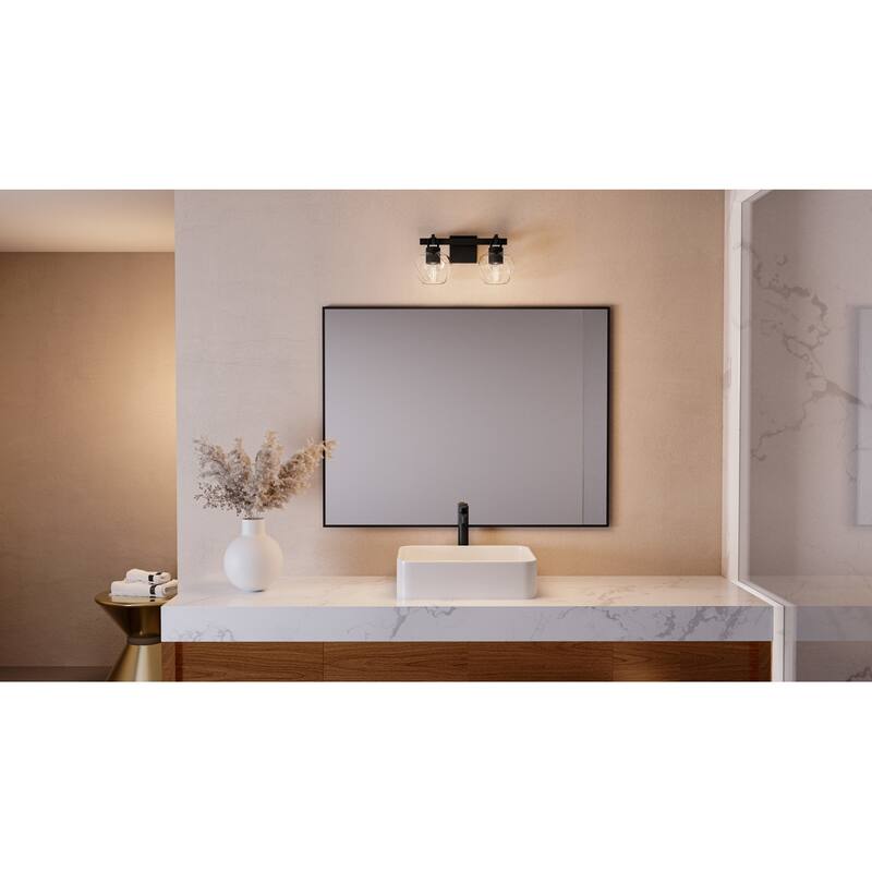 Celina 2-Light Matte Black Bath Light