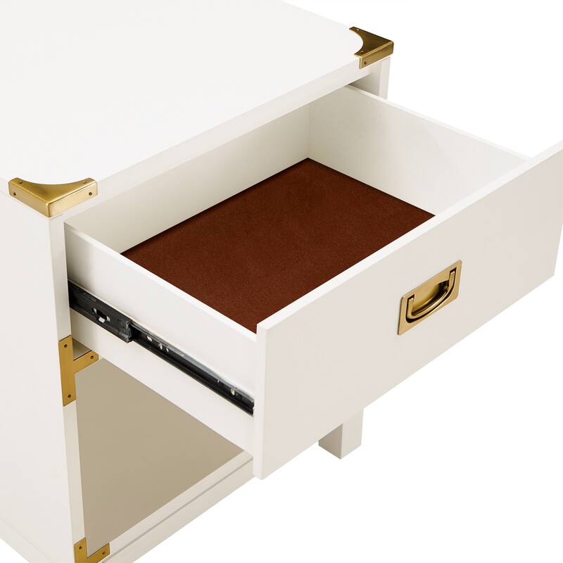 Kedric 1-Drawer Gold Accent Nightstand by iNSPIRE Q Junior