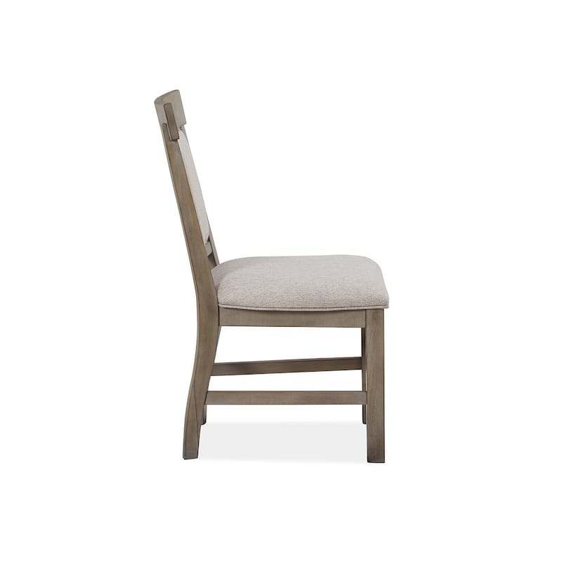 Magnussen Home Tinley Park Dove Tail Grey Upholstered Side Chair Two Pack - 20''W x 23.38''D x 38.5''H