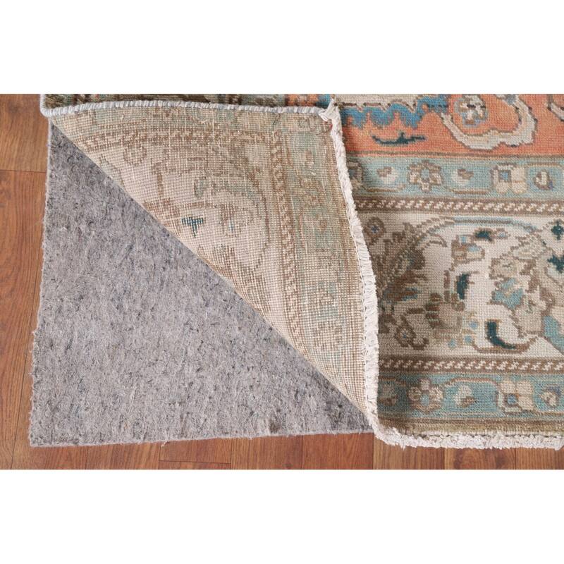 Hand Knotted Oriental 100% Wool Carpet Traditional All-Over Oranges & Rust Tabriz Area Rug - 10' 11'' X 7' 1''