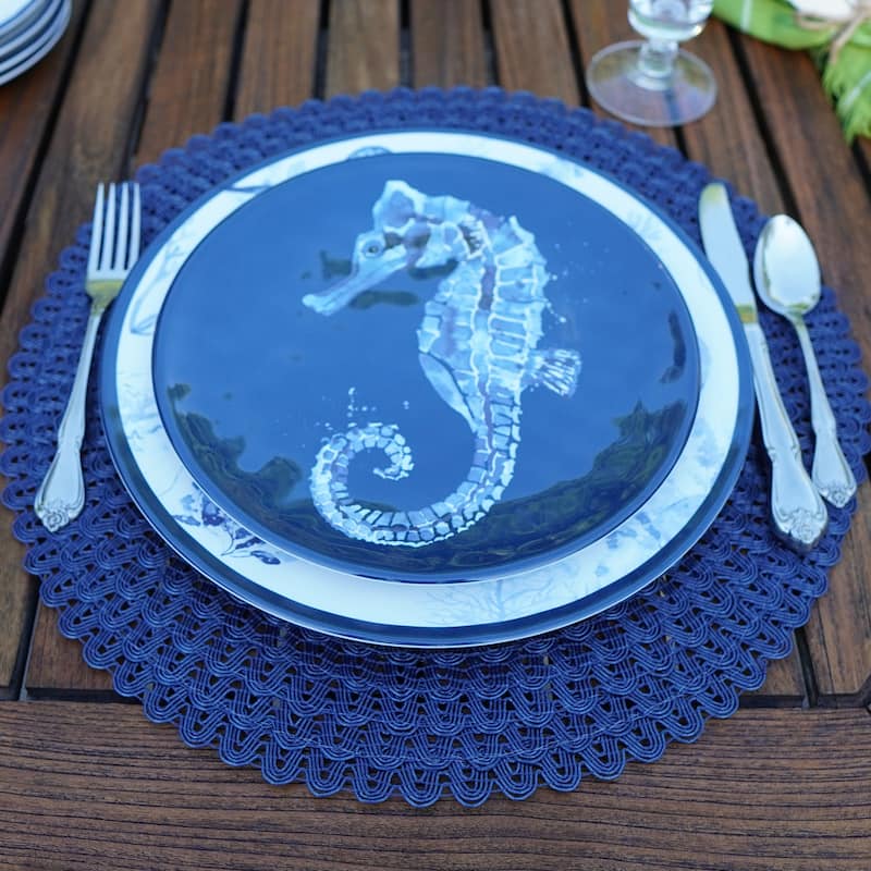 Certified International Sea Life Melamine 9" Salad/Dessert Plates, Set of 6 - 9" Diameter x 1"