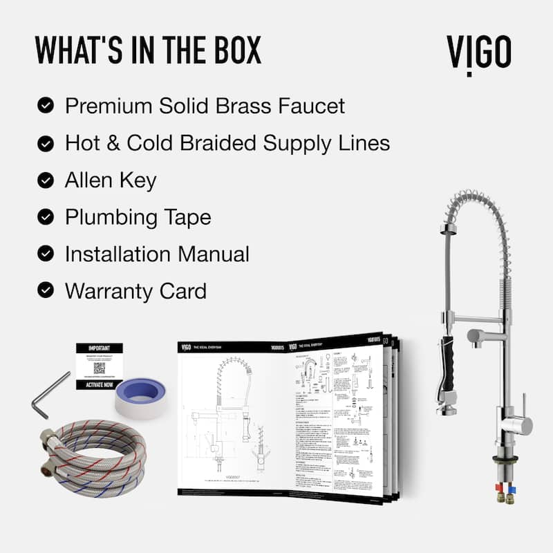 VIGO Zurich 27" H Single Handle Pull-Down Sprayer Kitchen Faucet