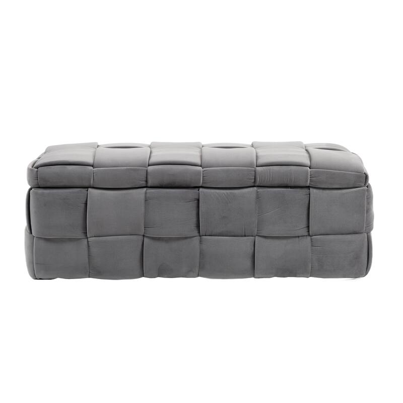 Storage Ottoman,Bedroom End Bench,Upholstered Fabric Storage Ottoman with Safety Hinge, Entryway Padded Footstool