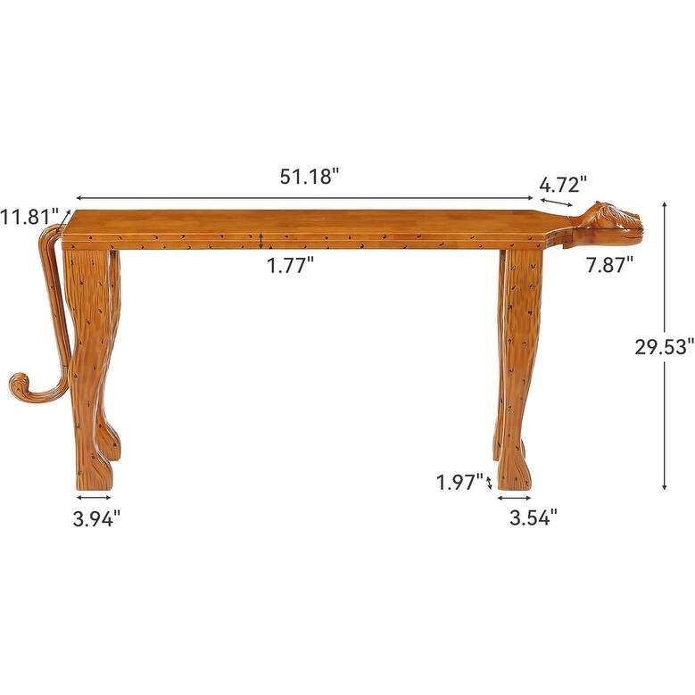 63-Inch Solid Wood Console Table Behind The Couch, Modern Entryway Table - Walnut - 63" W × 11.81" D × 29.53" H