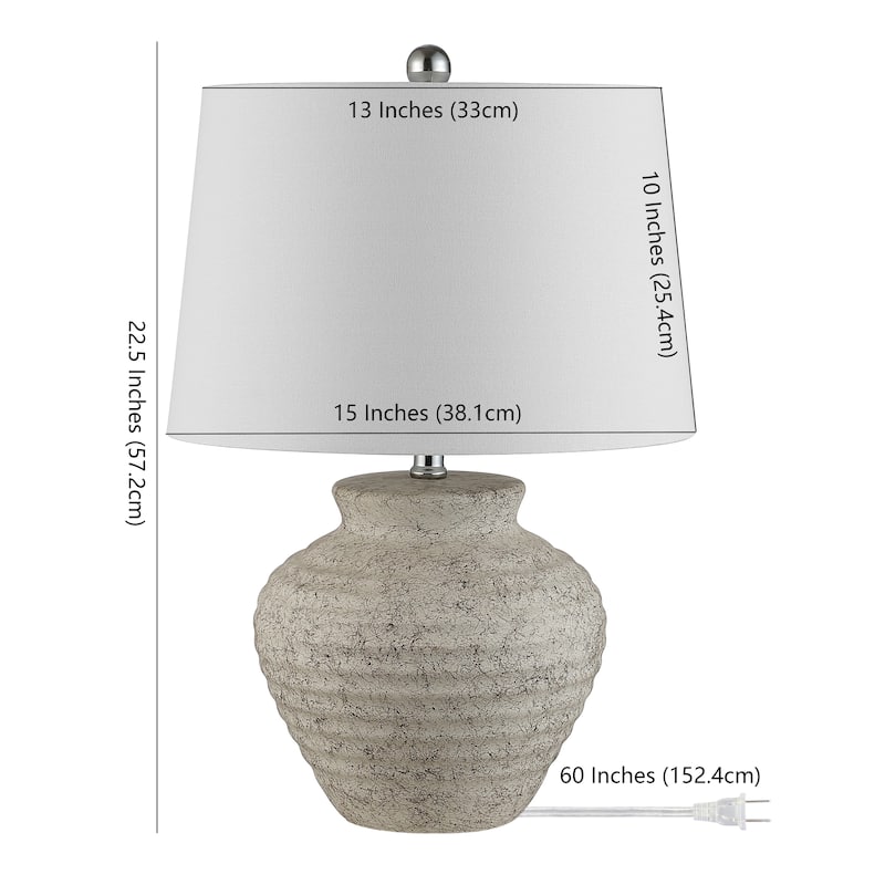 SAFAVIEH Lighting Marusa 22.5-inch Ceramic Table Lamp - 15" x 15" x 22.5" - 15"W x 15"D x 23"H
