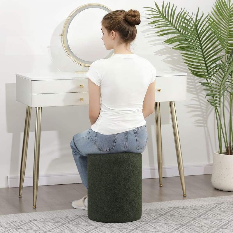 Adeco 14.9" Fabric Upholstered Footrest Ottoman