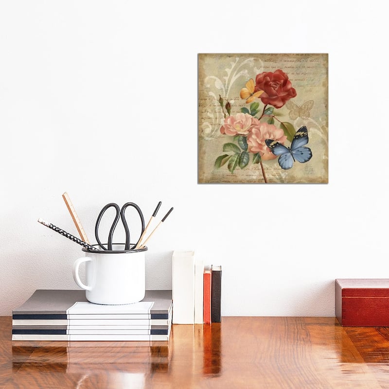 iCanvas "Butterfly Botanical II" by Conrad Knutsen Canvas Print - 12x12x1.5