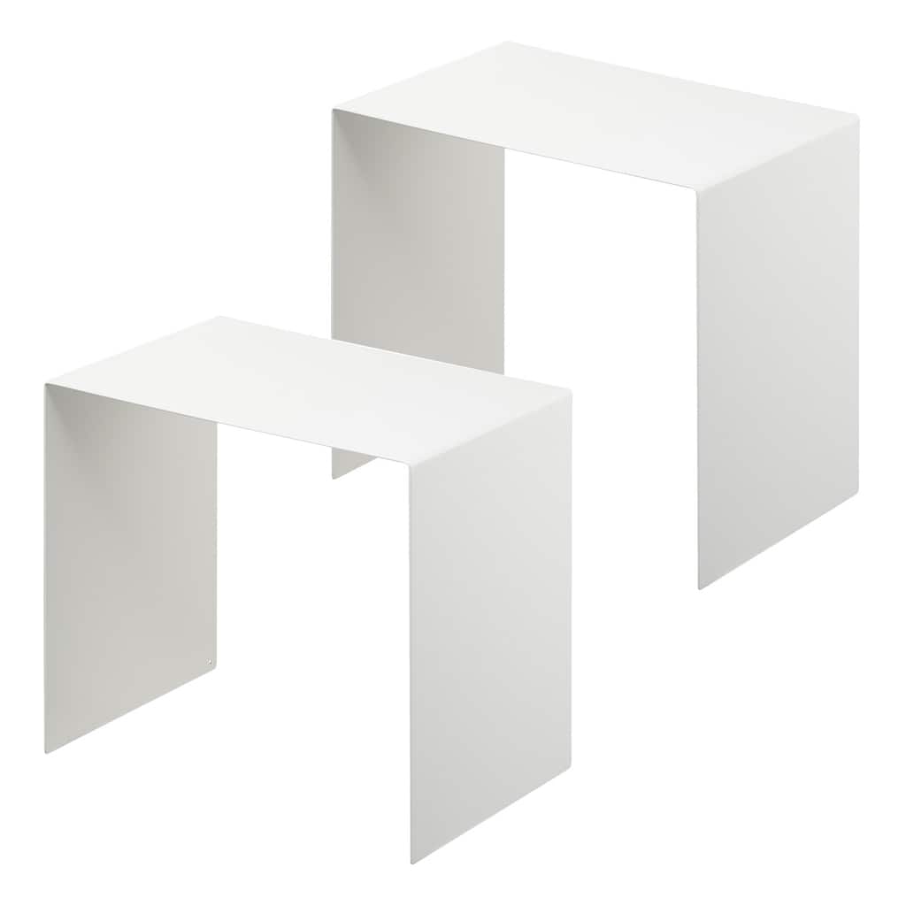 Yamazaki Home Riser (Set of 2), Steel, Supports 4 pounds, No Assembly - L 7.87 x W 12.2 x H 11.02 inches