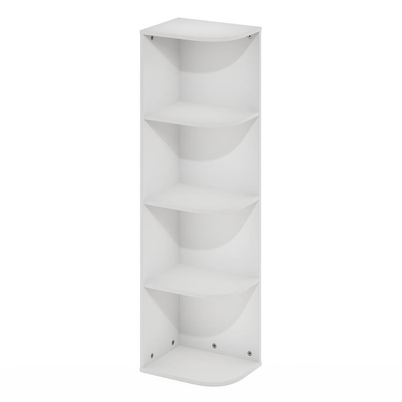 41.4 in. Tall White Wood 4-Shelf Bookcase