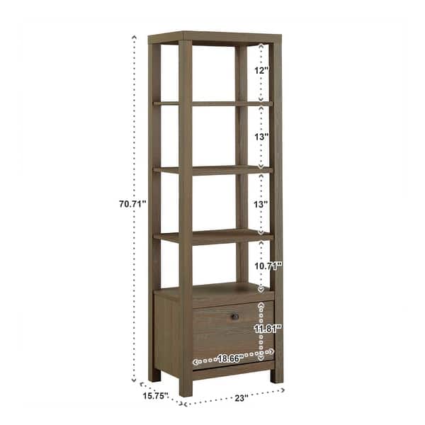 Hinesburg 38 in. Wall Bookshelf with Desk and USB Charger by iNSPIRE Q ...