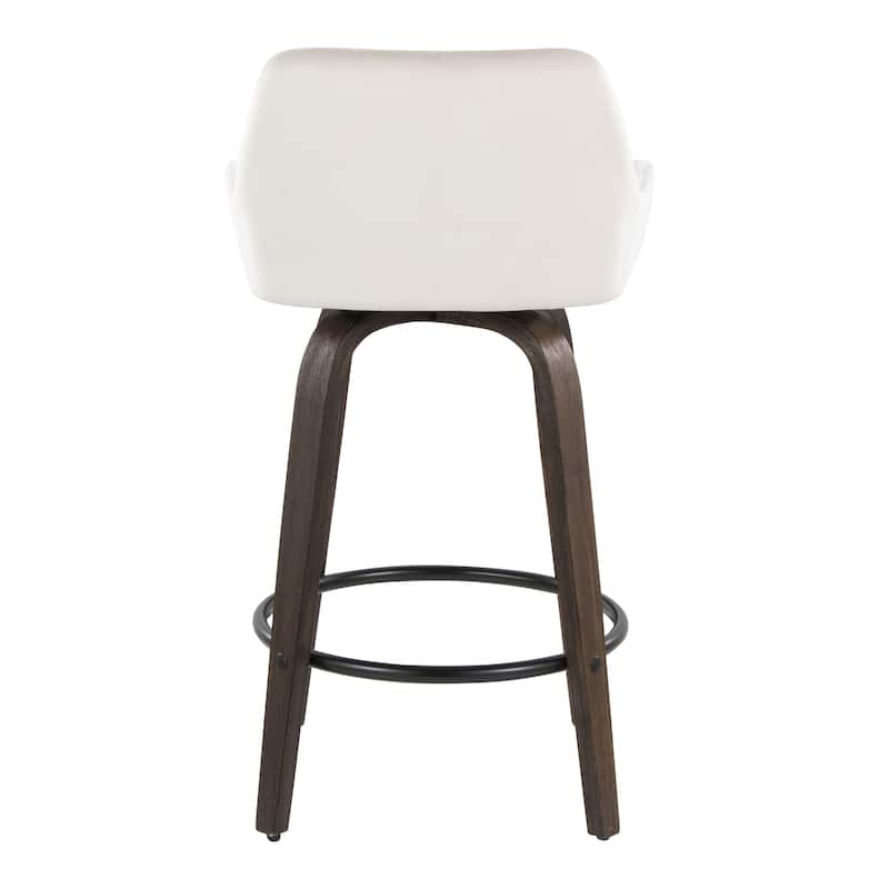 Porch & Den Galotti 26" Fixed-Height Counter Stool with Bent Wood Legs & Round Footrest (Set of 2)