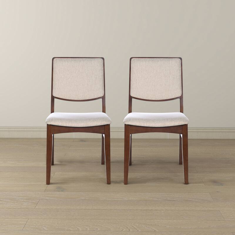 GDFStudio - Skylar Modern Upholstered Dining Chair with Linen Blend Seat & Solid Wood Frame, Set of 2 - 22.4"