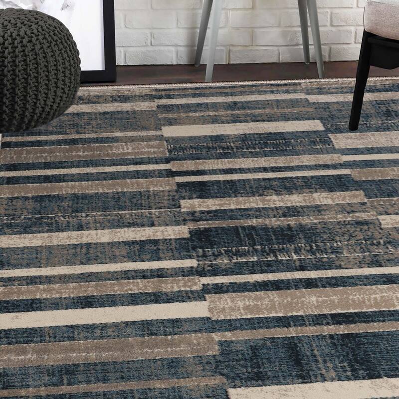 Modern Farmhouse Wide Striped Indoor Runner or Area Rug by Superior
