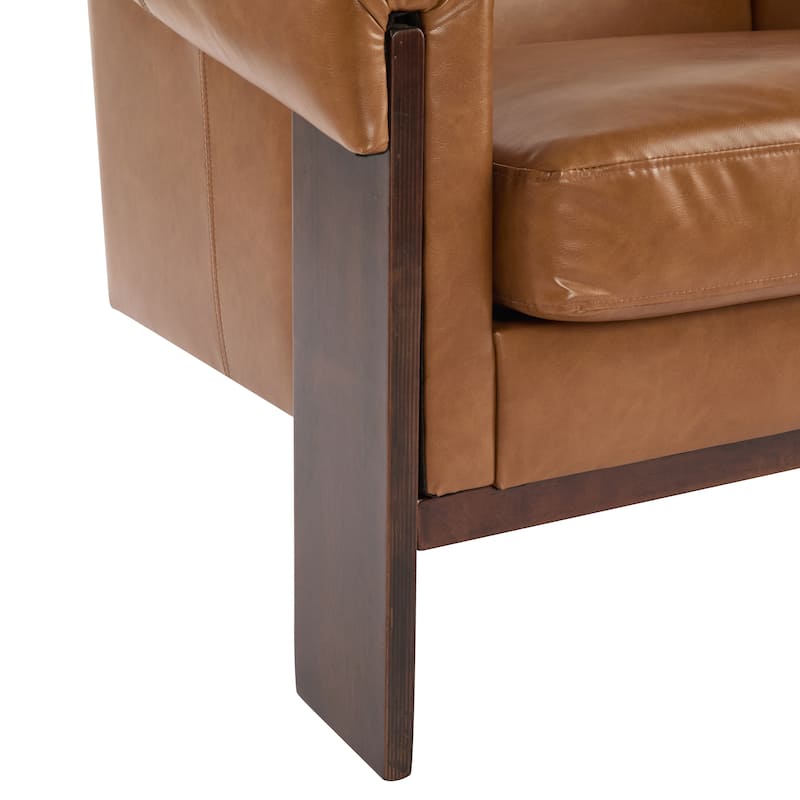 34" Mid-Century Modern Accent Chair w/ Deep Cushions & Wide Armrests - Ideal for Living Room Bedroom Office