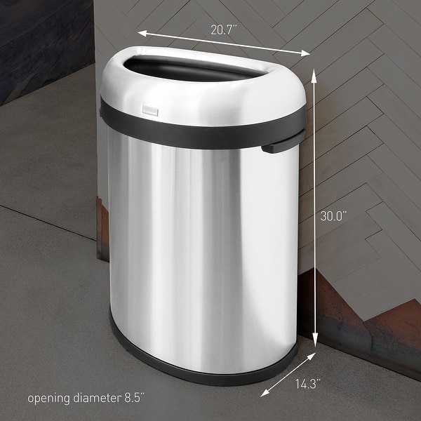 80 Liter   21.1 Gallon Extra Large Semi-round Open Top Trash Can 