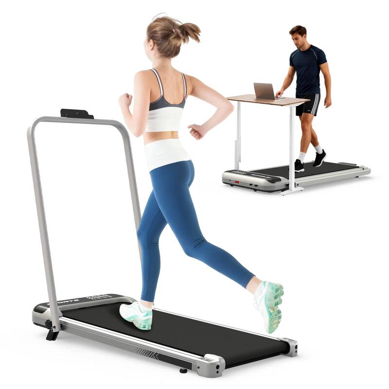 3 in 1 Under Desk Treadmill with Incline, Walking Pad with Handle Bar with Remote Control & LED Display, Foldable Treadmills