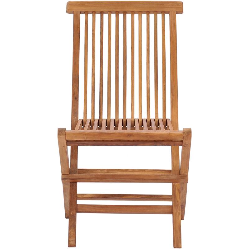 Chic Teak California Teak Wood Folding Outdoor Patio Side Chair (set of 2)