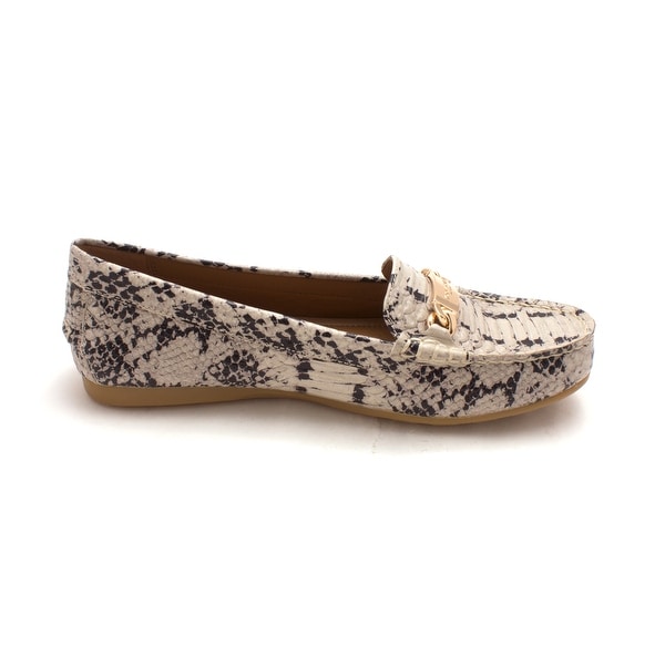coach womens olive sand printed snake closed toe loafers