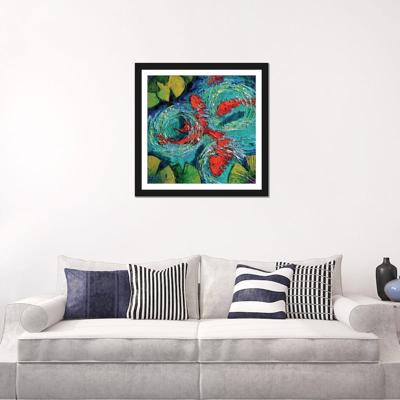 iCanvas "Colorful Koi Fishes In Lily Pond" by Mona Edulesco