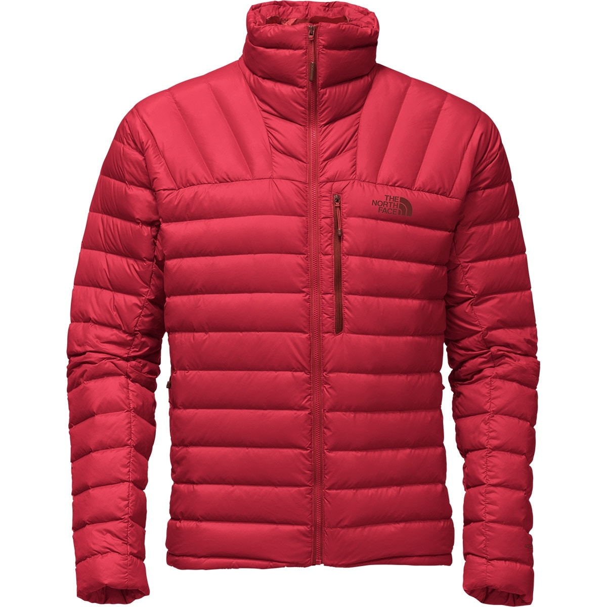 red north face jacket mens