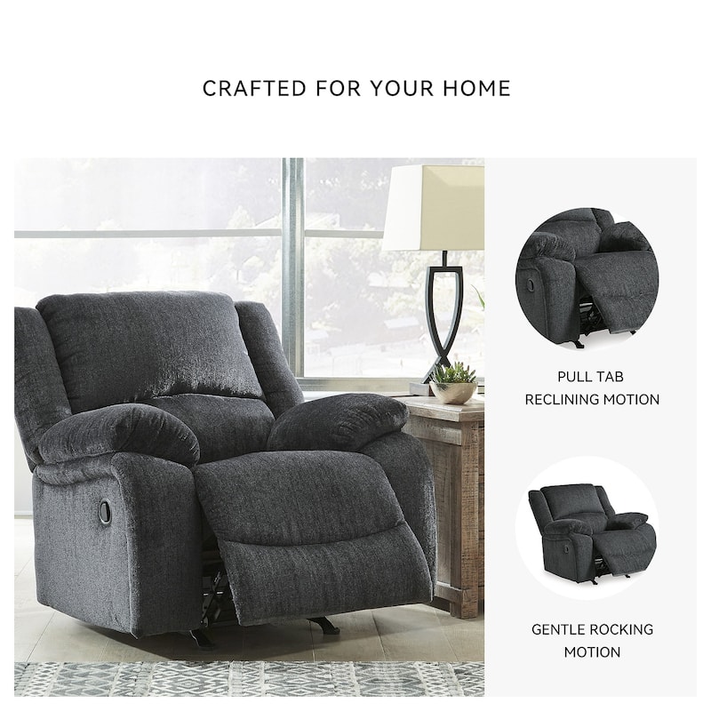 Draycoll Contemporary Rocker Recliner, Slate