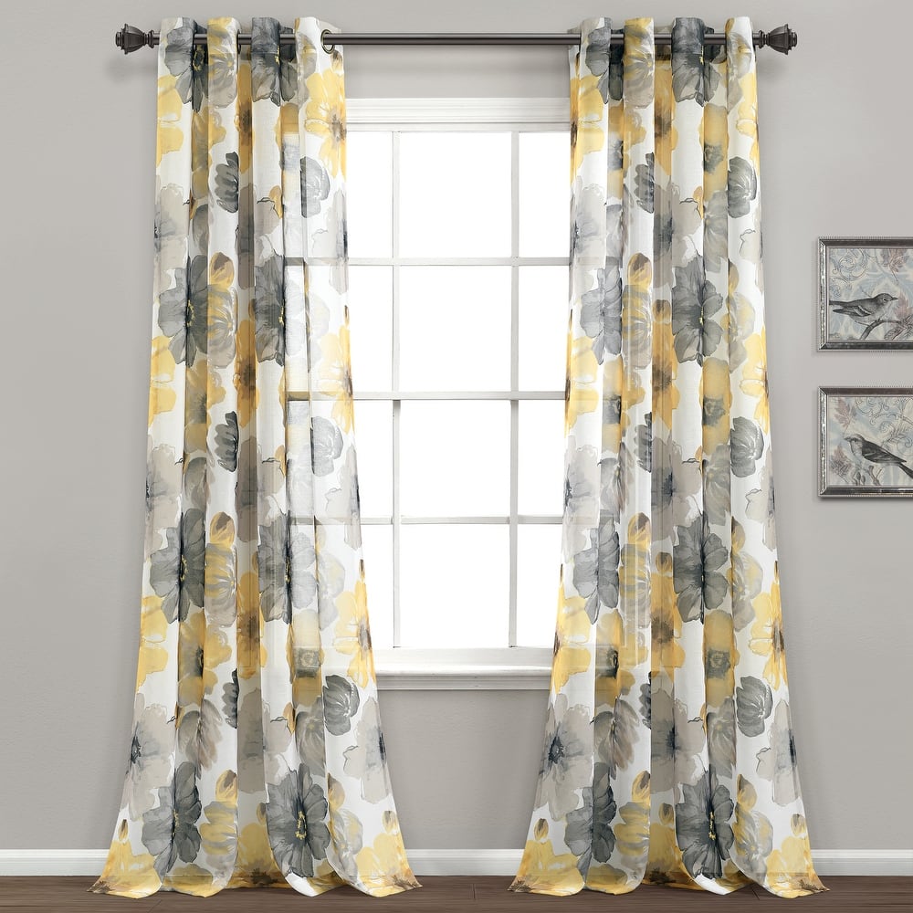 Lush Decor Leah Sheer Window Curtain Panel Pair - 84" x 52"