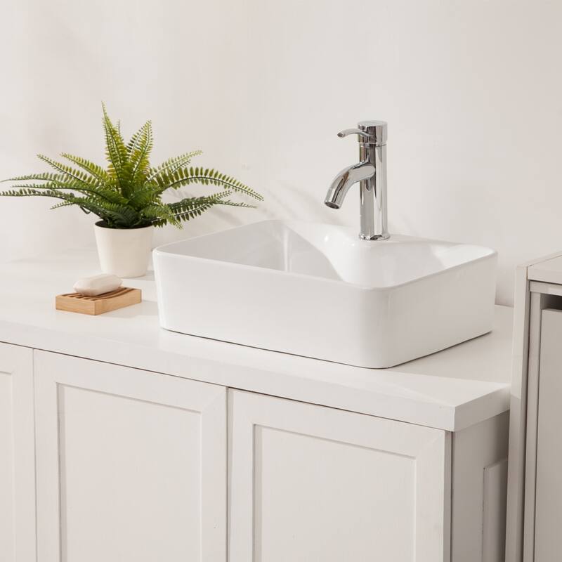 Ceramic Rectangular Sink for Bathroom