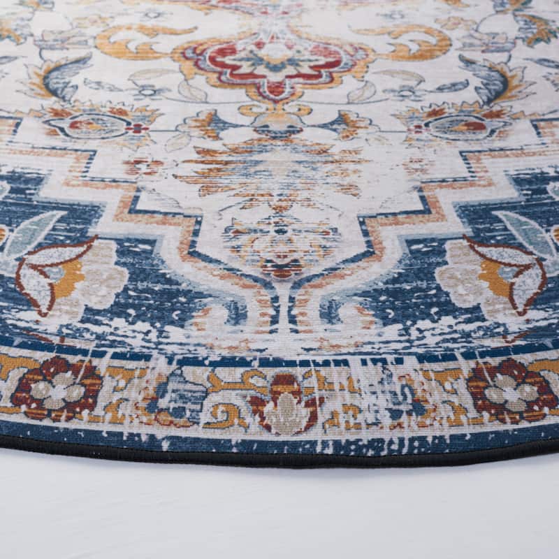 SAFAVIEH Tucson Machine Washable Slip Resistant Harmanda Oriental Medallion
