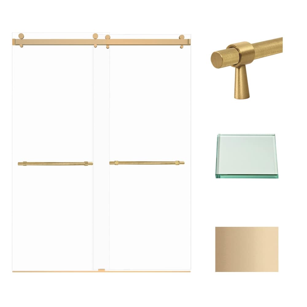 Transolid BYPT608010C-BK Brooklyn 80" High x 60" Wide Bypass Frameless