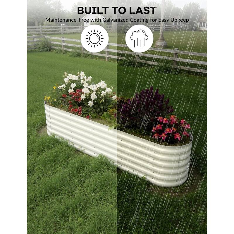 Galvanized Raised Planter Boxes Outdoor, for Vegetables, Fruits, Flower