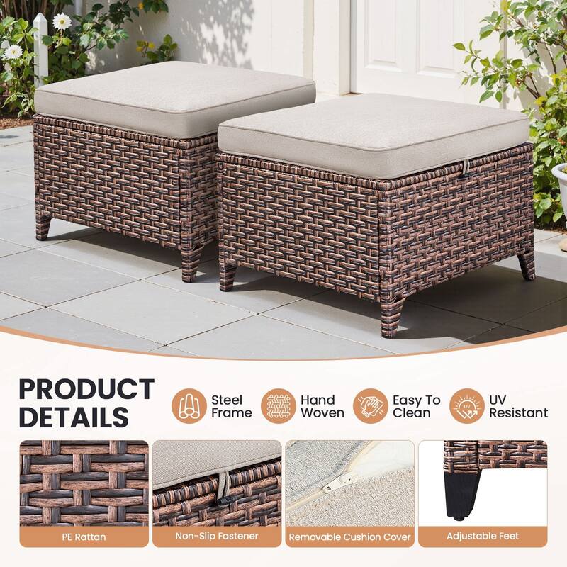 Pocassy Outdoor Sofa Swivel Chairs Patio Chair Funiture Set