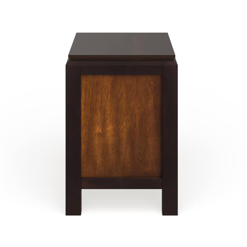 Poa Transitional Walnut Solid Wood 2-Drawer Nightstand by Furniture of America