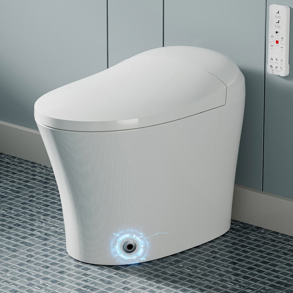 HOROW Tankless Elongated Smart Bidet Toilet with Heated Seat, Warm Water Washing and Remote Control