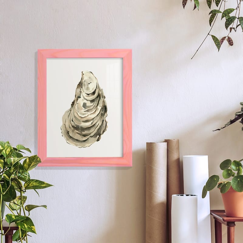 Neutral Oyster Study I -Framed Print w/glass-Cherry Red