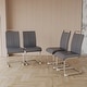 preview thumbnail 16 of 40, Modern Dining Chairs, PU Faux Leather High Back Upholstered Side Chair with C-shaped Tube Plating Metal Legs(Set of 4)