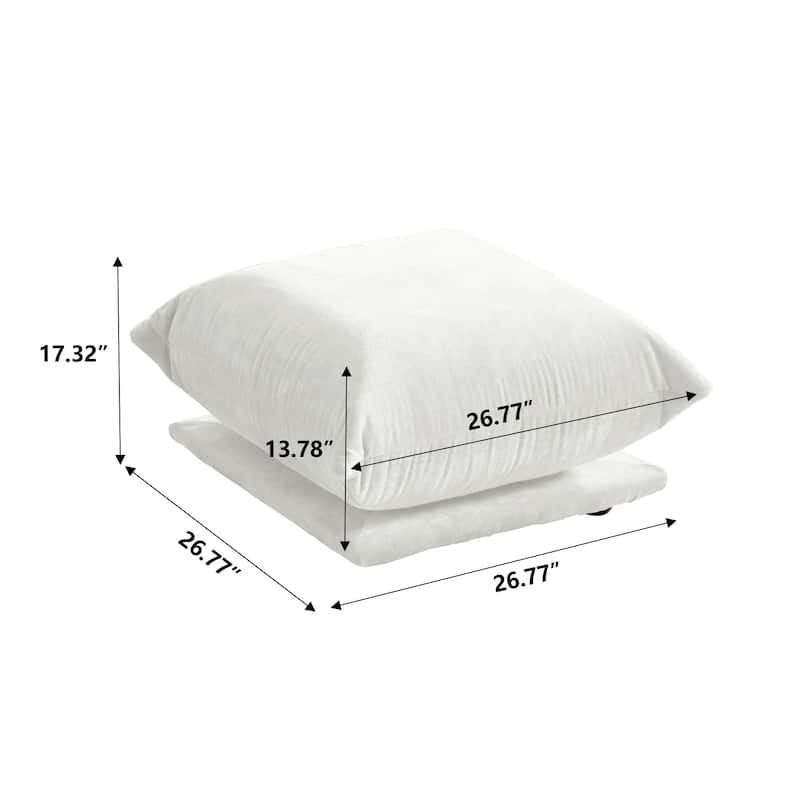 130" U-Shaped Sectional Sofa, Minimalist Chenille Modular 6-Seat Couch Sectionals with Reversible Chaise Ottoman