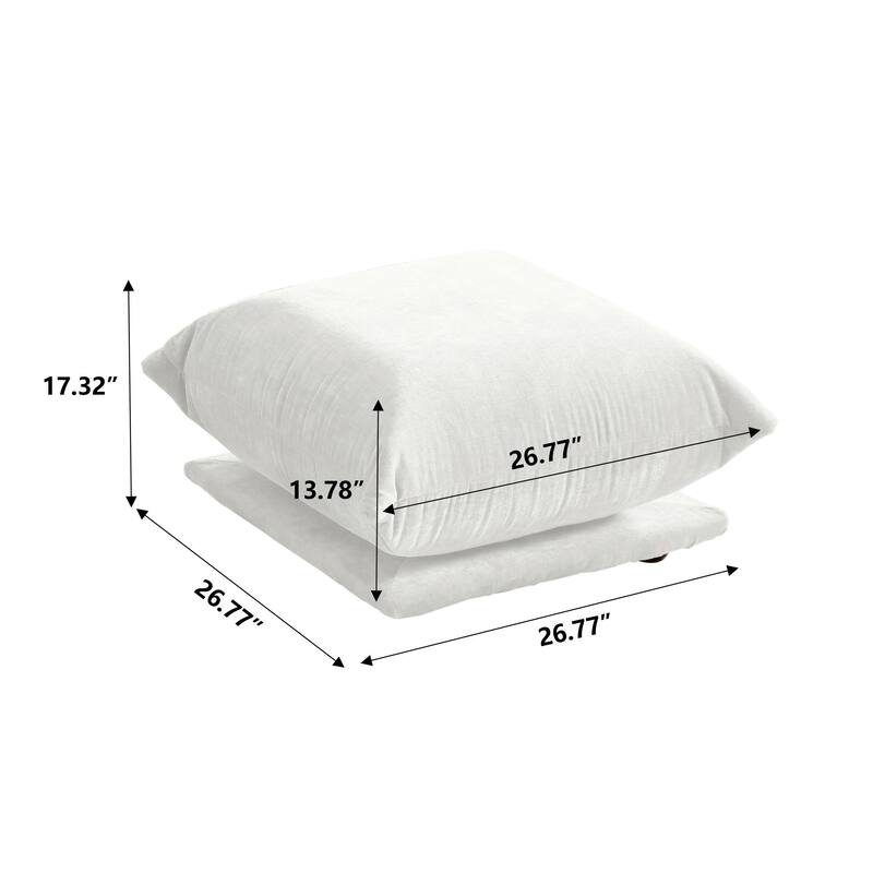 Chenille Fabric Upholstered Ottomans
