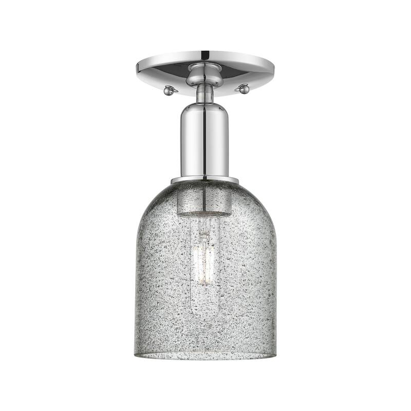 Innovations Lighting 716-1C-11-5 Caledonia Semi-Flush Caledonia 5" - Polished Chrome / Charcoal