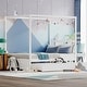 preview thumbnail 3 of 7, Gymax Full Size Canopy Bed with Trundle Wooden Platform Bed Frame