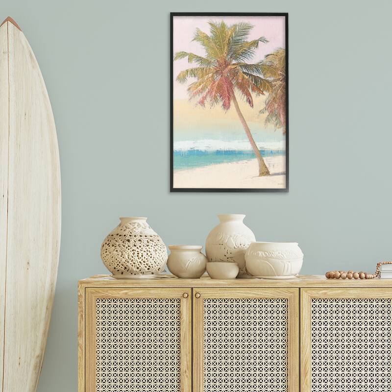 Stupell Pastel Gradient Beach Scene Framed Giclee Art Design By Amber Sterling