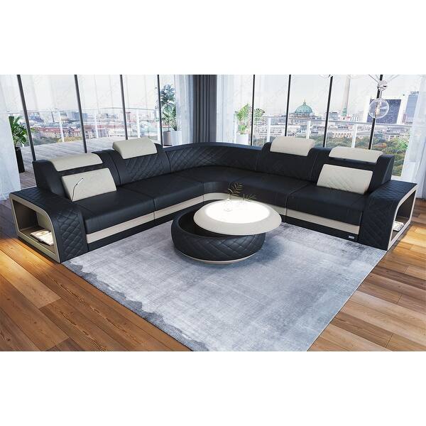 LEATHER SECTIONAL SOFA PHOENIX with 2 power recliner Bed Bath & Beyond 36505044