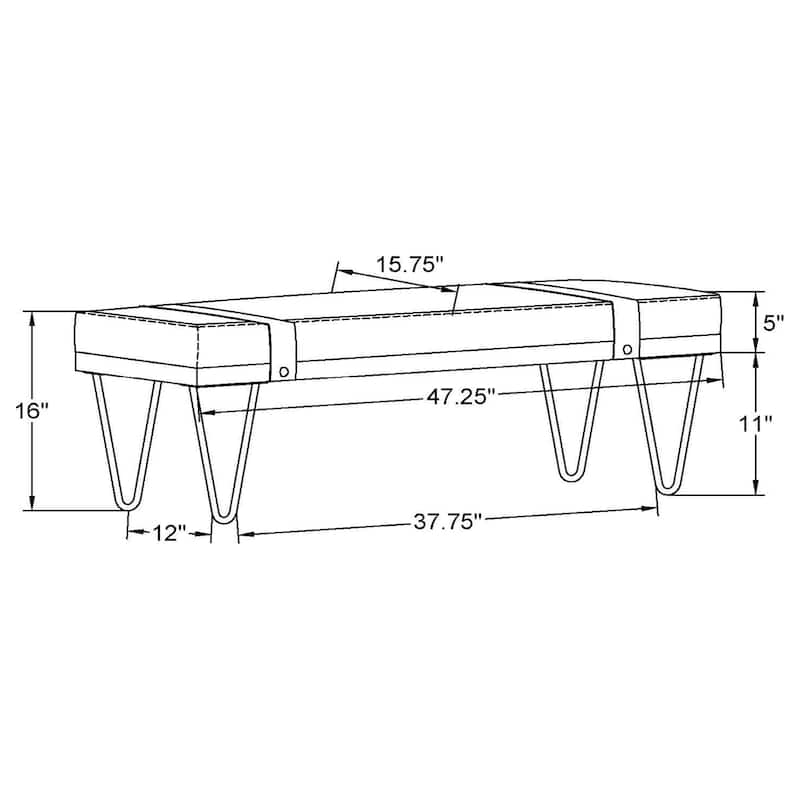 Austin Beige and Black Upholstered Bench