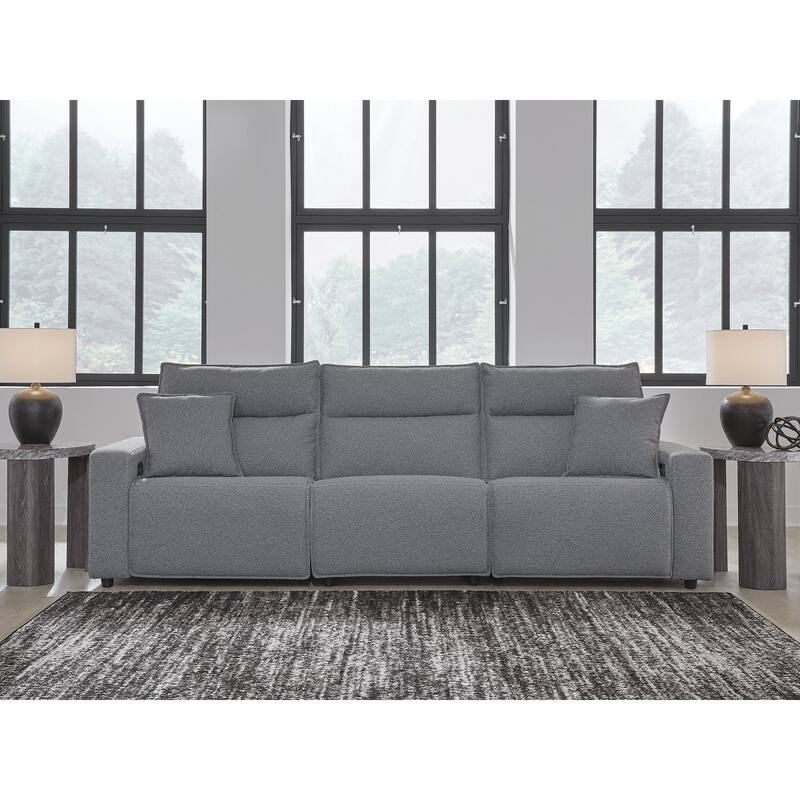 Signature Design by Ashley Modmax Gray 3-Piece Power Reclining Sectional - 116" W x 41" D x 41" H