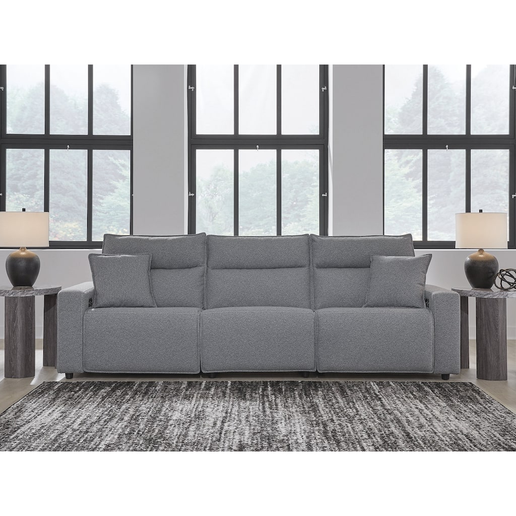 Signature Design by Ashley Modmax Gray 3-Piece Power Reclining Sectional - 116" W x 41" D x 41" H