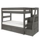 preview thumbnail 3 of 14, Max and Lily Modern Farmhouse Twin Over Twin Bunk Bed With Staircase and Storage Drawers