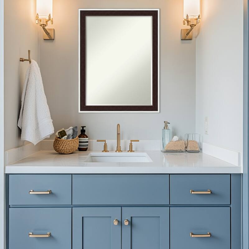 Maya Half-Inch-Bevel Framed Bathroom Vanity Wall Mirror