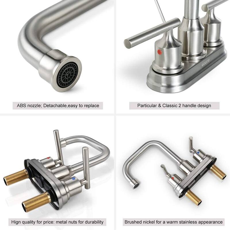 WOWOW 4 in. Centerset Double Handle Bathroom Faucet