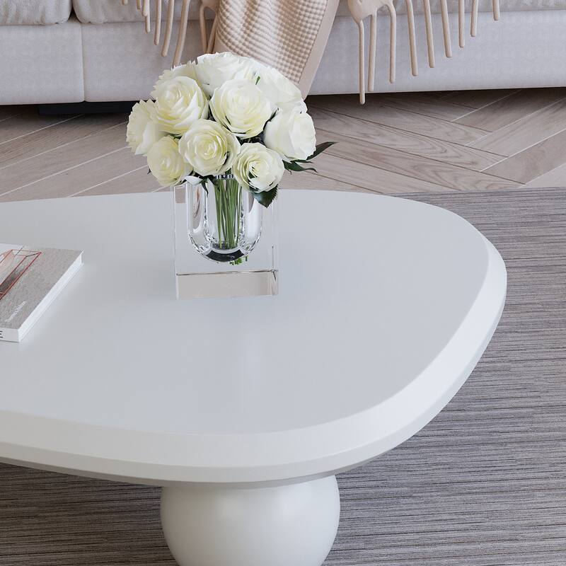 38.58" MDF Coffee Table with Arc Design