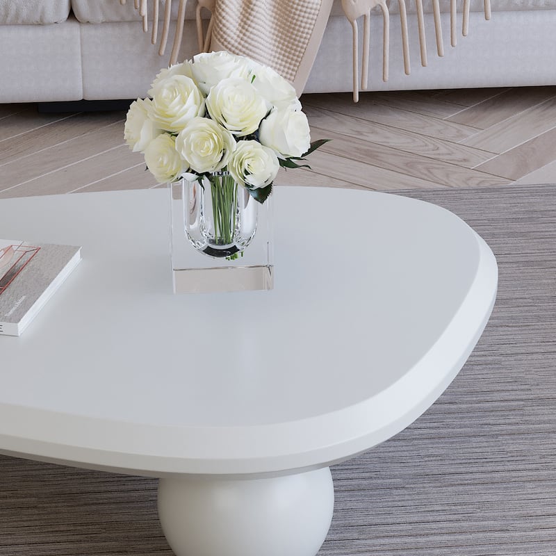 Modern Cloud Coffee Table Stylish Coffee Table Decorative Center Table with 3 Ball Feet, for Living Room